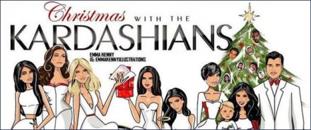 Kardashians release 2015 Christmas card featuring family as illustrated